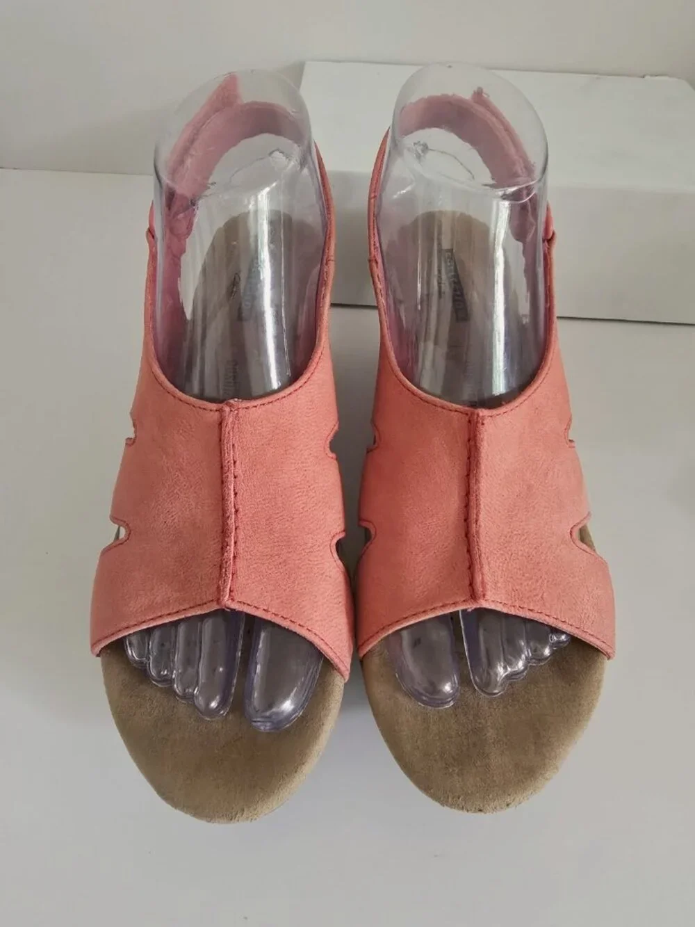 Clarks Annadel Bari Platform Wedge Sandals Pink Leather Shoes 7.5 Y2K 90s Womens